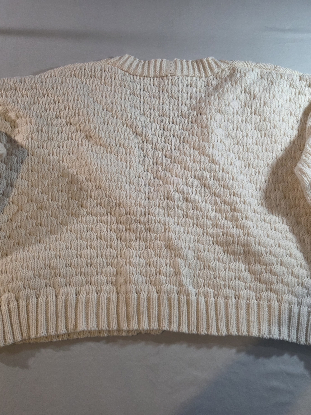 Cream Crochet Flower Knit Cardigan - Picture 6 of 6